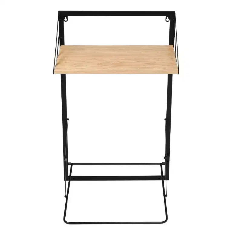 Laundry Shelf and Hamper Combo with Light Oak Wood Finish
