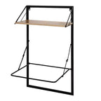 Combinaison étagère et panier à linge avec finition bois de chêne clair