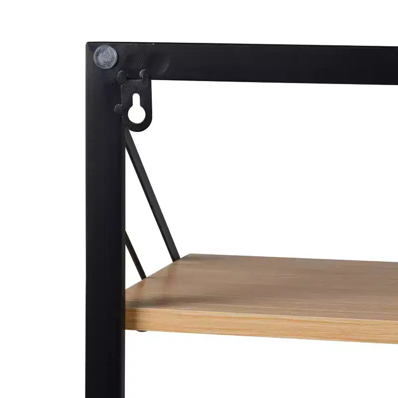 Laundry Shelf and Hamper Combo with Light Oak Wood Finish