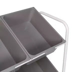 Chariot de rangement utilitaire roulant en acier à 6 bacs, résistant à la décoloration, gris, hauteur 34 pouces