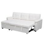 Canapé d'angle réversible avec lit gigogne, méridienne de rangement, pieds durables,