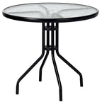 Table ronde de jardin Costway 32 avec plateau en verre trempé