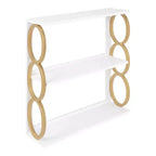 28" x 8" x 31" Ring Wooden 3-Tier Shelf White - Kate & Laurel All Things Decor: Mid-Century Storage Display