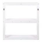 Étagère murale flottante en bois à 3 niveaux, 28x8x31 pouces, de style Mid-Century, blanche, pour rangement et exposition
