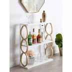 Étagère murale flottante en bois à 3 niveaux, 28x8x31 pouces, de style Mid-Century, blanche, pour rangement et exposition
