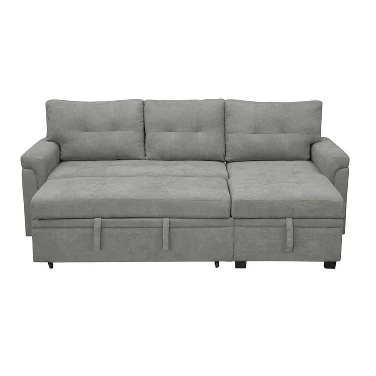 Canapé d'angle réversible convertible avec lit gigogne, méridienne de rangement et pieds durables