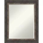 23" x 29" Bark Rustic Char Framed Wall Mirror Brown - Amanti Art: Modern Beveled Glass, No Assembly Required