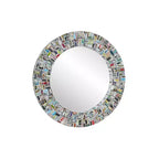 Glass Handmade Recycled Magazine Frame Wall Mirror - Olivia & May: Bohemian Decor, Velvet Frame, No Assembly Required