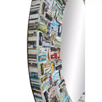 Miroir mural bohème avec cadre en velours, cadre en magazines recyclés fait main, aucun assemblage requis
