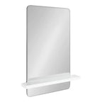 22" x 30" Fosset Frameless Mirror with Shelf White - Kate & Laurel All Things Decor: Chic Bathroom Vanity, Wall Mount