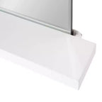 Miroir mural de salle de bain sans cadre 22x30 pouces avec étagère, style blanc Mid-Century