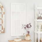 Wood Window Pane Inspired Wall Mirror White - Olivia & May: Farmhouse Entryway Decor, 48x22" Rectangle