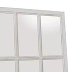 Miroir mural effet vitrail de ferme en bois blanc 48x22 pouces pour entrée