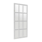 Miroir mural effet vitrail de ferme en bois blanc 48x22 pouces pour entrée