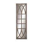 Farmhouse Wood Window Pane Inspired Wall Mirror Brown - Olivia & May: Rustic Rectangular Decor, No Assembly Required