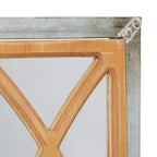 Miroir mural rustique rectangulaire à motif de carreaux de fenêtre de ferme, en bois marron, sans assemblage requis