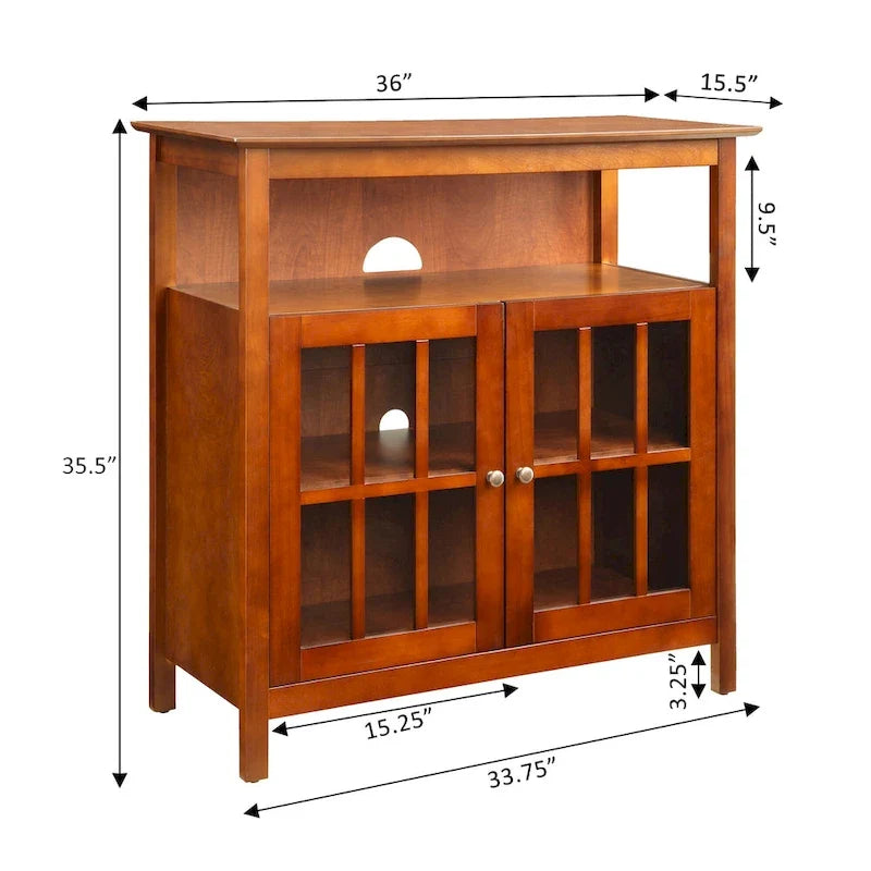 Meuble TV Big Sur Highboy de 40 pouces avec rangements, par Convenience Concepts