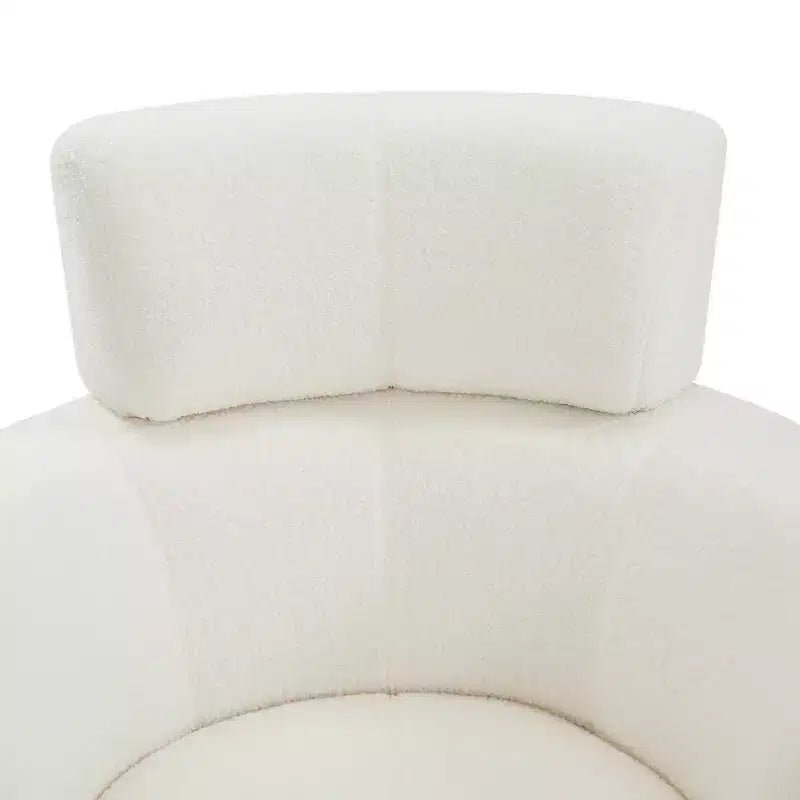 360 Swivel Barrel Accent Chair with Adjustable Headrest and Plush Berber Fleece Upholstery