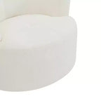 Fauteuil de baril pivotant à 360° avec appui-tête réglable et revêtement en polaire berbère moelleuse