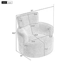 Fauteuil de baril pivotant à 360° avec appui-tête réglable et revêtement en polaire berbère moelleuse