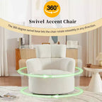 Fauteuil de baril pivotant à 360° avec appui-tête réglable et revêtement en polaire berbère moelleuse