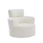 Fauteuil de baril pivotant à 360° avec appui-tête réglable et revêtement en polaire berbère moelleuse