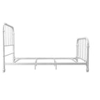 Cadre de lit double vintage en métal blanc style Jenny Lind avec brochettes classiques