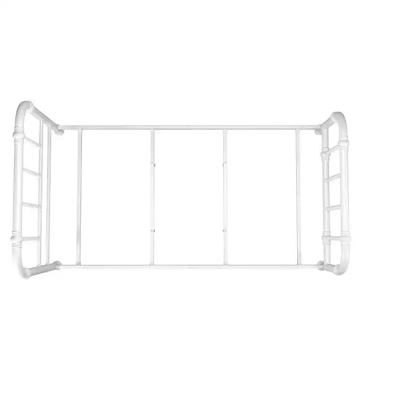 Jenny Lind Style Vintage Twin Metal Bed Frame in White with Classic Spindle Design