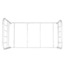 Cadre de lit double vintage en métal blanc style Jenny Lind avec brochettes classiques