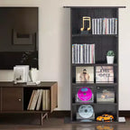 Meuble de rangement multimédia à 5 niveaux, étagère pour DVD pouvant contenir jusqu'à 240 CD avec étagères réglables