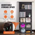 Meuble de rangement multimédia à 5 niveaux, étagère pour DVD pouvant contenir jusqu'à 240 CD avec étagères réglables