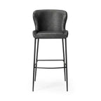 Tabouret de bar 31 pouces en métal avec assise en similicuir et cadre moderne élégant