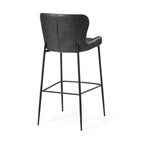 Tabouret de bar 31 pouces en métal avec assise en similicuir et cadre moderne élégant