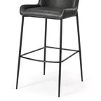 Tabouret de bar 31 pouces en métal avec assise en similicuir et cadre moderne élégant