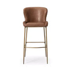 Tabouret de bar 31 pouces en métal avec assise en similicuir et cadre moderne élégant