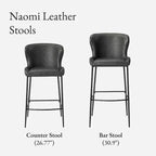 Tabouret de bar 31 pouces en métal avec assise en similicuir et cadre moderne élégant