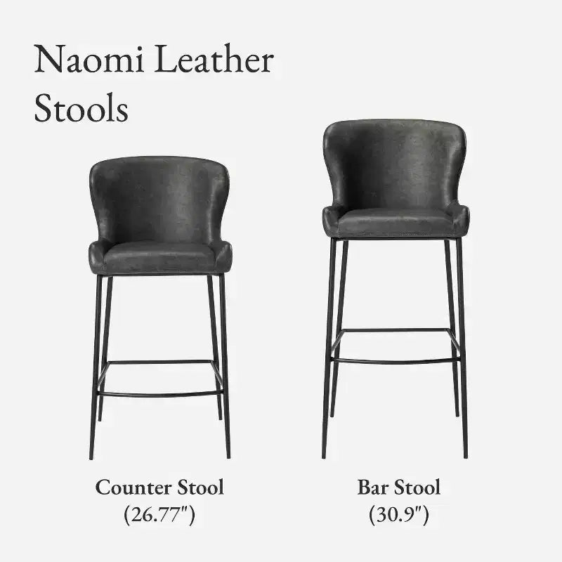 31 Inch Metal Bar Stool with Faux Leather Seat and Sleek Modern Frame