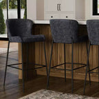 Tabouret de bar 31 pouces en métal avec assise en similicuir et cadre moderne élégant