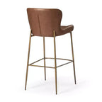 Tabouret de bar 31 pouces en métal avec assise en similicuir et cadre moderne élégant
