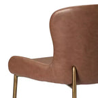 Tabouret de bar 31 pouces en métal avec assise en similicuir et cadre moderne élégant