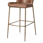 Tabouret de bar 31 pouces en métal avec assise en similicuir et cadre moderne élégant