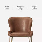 Tabouret de bar 31 pouces en métal avec assise en similicuir et cadre moderne élégant