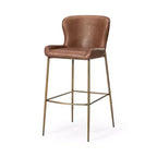 Tabouret de bar 31 pouces en métal avec assise en similicuir et cadre moderne élégant