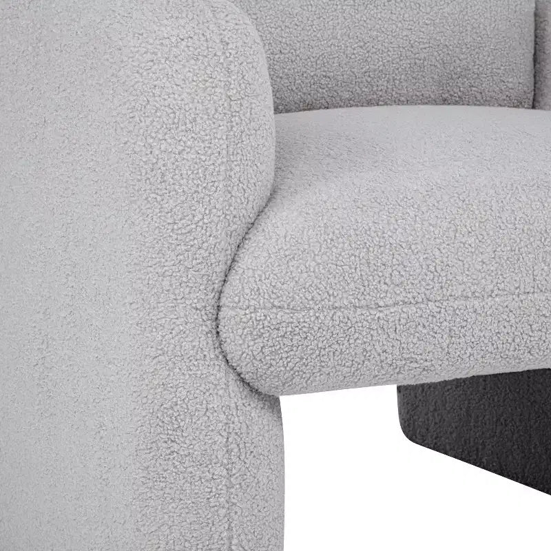 Minimalist Teddy Fleece Accent Armchair with Soft Pillow for Living Room Study and Bedroom
