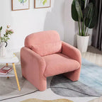 Fauteuil d'appoint minimaliste en polaire bouclée avec coussin moelleux pour salon, bureau et chambre à coucher
