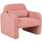 Fauteuil d'appoint minimaliste en polaire bouclée avec coussin moelleux pour salon, bureau et chambre à coucher