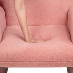 Fauteuil d'appoint minimaliste en polaire bouclée avec coussin moelleux pour salon, bureau et chambre à coucher