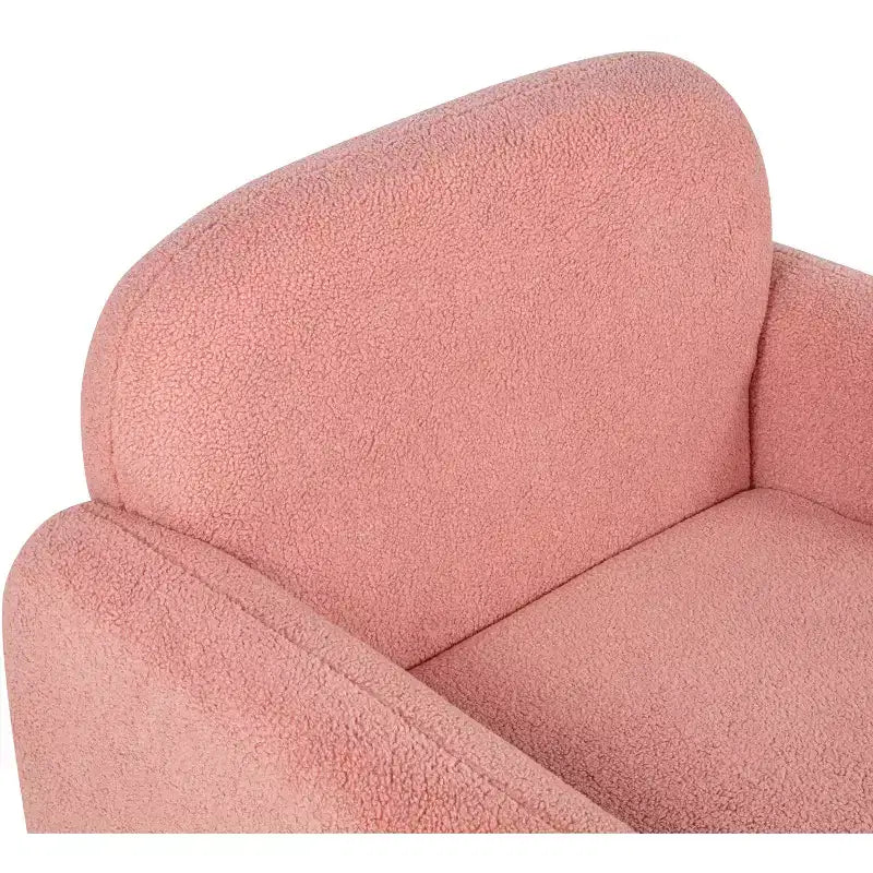 Minimalist Teddy Fleece Accent Armchair with Soft Pillow for Living Room Study and Bedroom