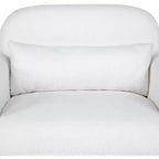 Fauteuil d'appoint minimaliste en polaire bouclée avec coussin moelleux pour salon, bureau et chambre à coucher