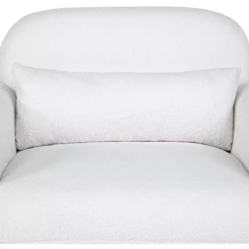 Minimalist Teddy Fleece Accent Armchair with Soft Pillow for Living Room Study and Bedroom